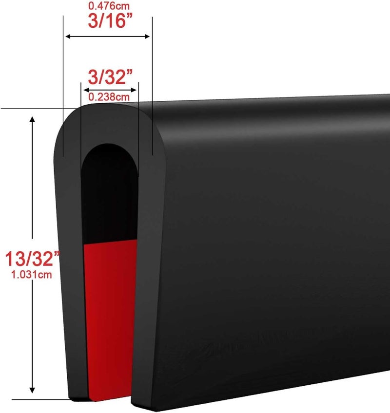 Pettyelf U Channel Silicone Edge Trim Self-Adhesive Silicone Edge Trim Black Edge Protector for Sheet Metal Fit 3/32"(2.4mm) Length 20Ft(6m) - Image 2